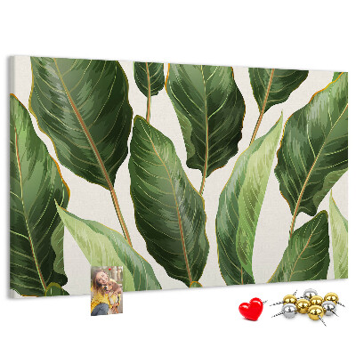 Tableau de liège Feuilles tropicales dans des tons de vert