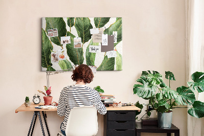 Tableau de liège Feuilles tropicales dans des tons de vert