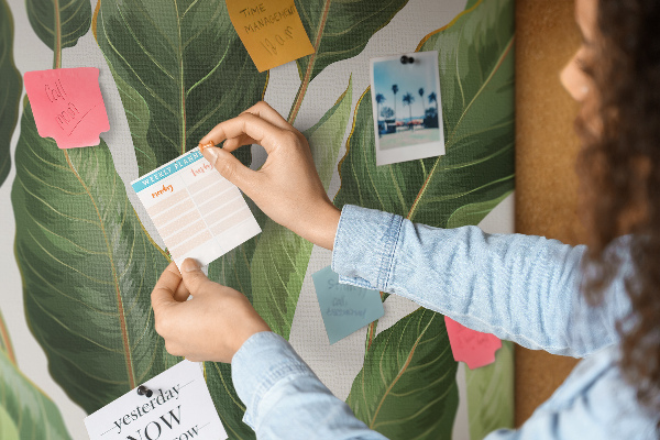 Tableau de liège Feuilles tropicales dans des tons de vert