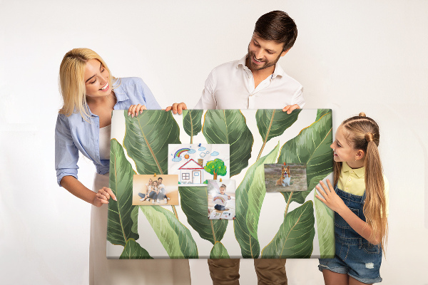 Tableau de liège Feuilles tropicales dans des tons de vert