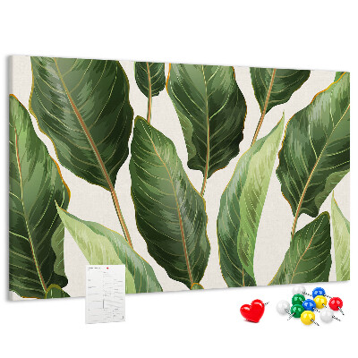 Tableau de liège Feuilles tropicales dans des tons de vert