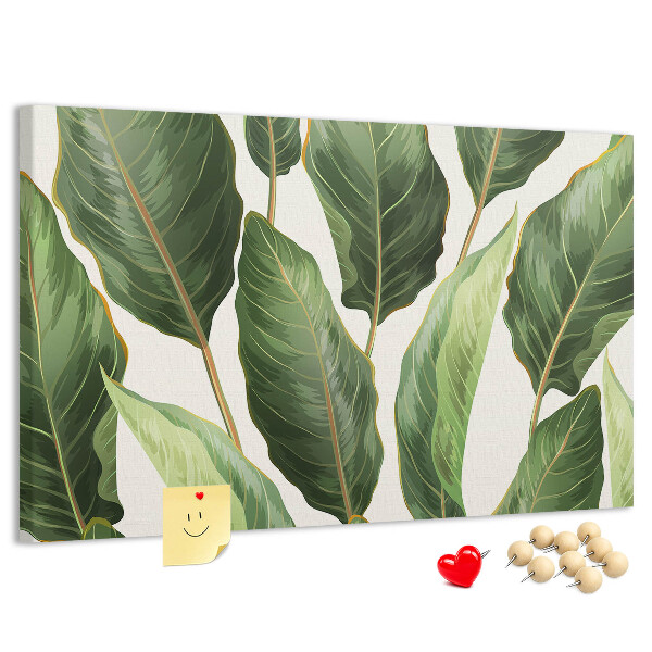 Tableau de liège Feuilles tropicales dans des tons de vert