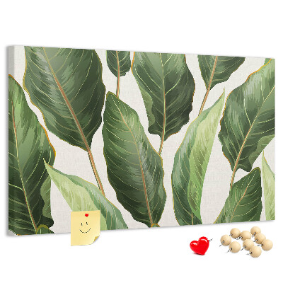 Tableau de liège Feuilles tropicales dans des tons de vert