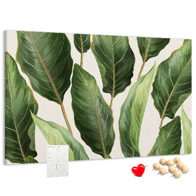 Tableau de liège Feuilles tropicales dans des tons de vert