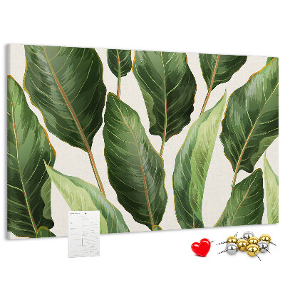 Tableau de liège Feuilles tropicales dans des tons de vert