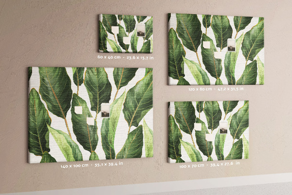 Tableau de liège Feuilles tropicales dans des tons de vert