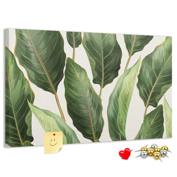 Tableau de liège Feuilles tropicales dans des tons de vert