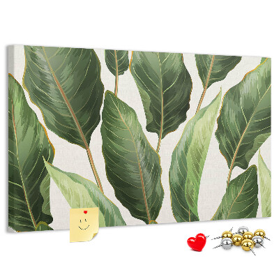 Tableau de liège Feuilles tropicales dans des tons de vert
