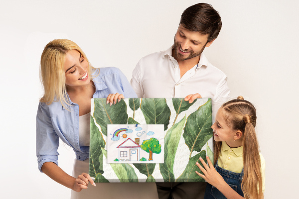 Tableau de liège Feuilles tropicales dans des tons de vert