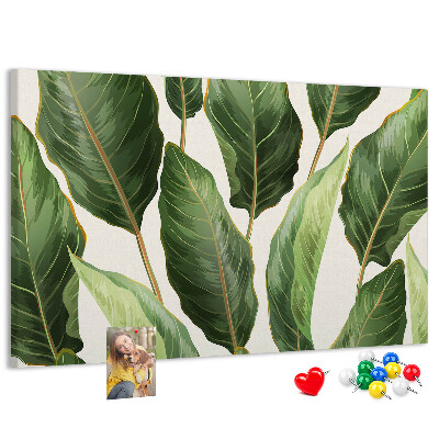 Tableau de liège Feuilles tropicales dans des tons de vert