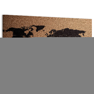 Tableau en liège Carte du monde sur un tableau en liège.
