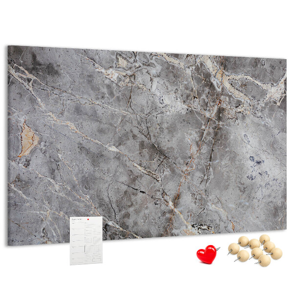 Tableau en liège élégant motif de marbre gris veiné