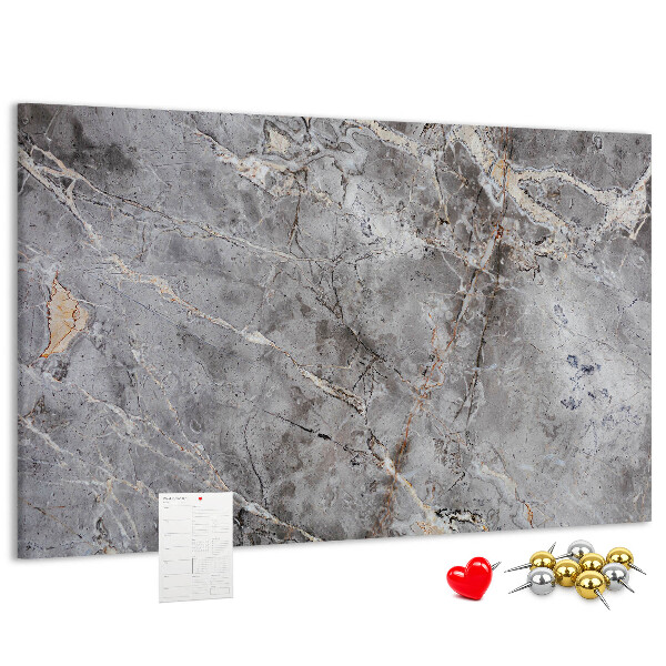 Tableau en liège élégant motif de marbre gris veiné