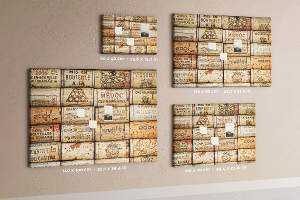 Tableau affichage liège Bouchons de vin de formes variées