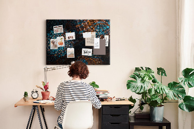 Tableau de liège Mandalas complexes dans des tons de bleu et de brun