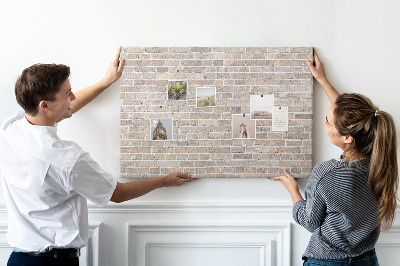 Tableau affichage liège Mur de briques élégant dans des tons neutres