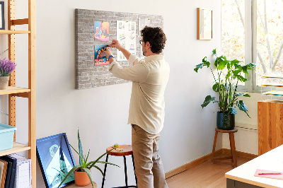 Tableau affichage liège Mur de briques élégant dans des tons neutres
