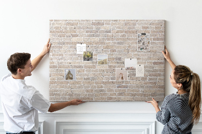 Tableau affichage liège Mur de briques élégant dans des tons neutres
