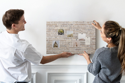Tableau affichage liège Mur de briques élégant dans des tons neutres