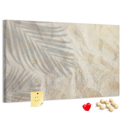 Tableau affichage liège Sable chaud de la plage avec des ombres délicates