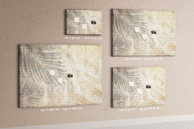 Tableau affichage liège Sable chaud de la plage avec des ombres délicates