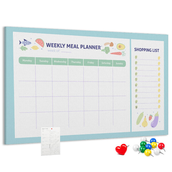Tableau affichage liège Planificateur de repas pour toute la semaine