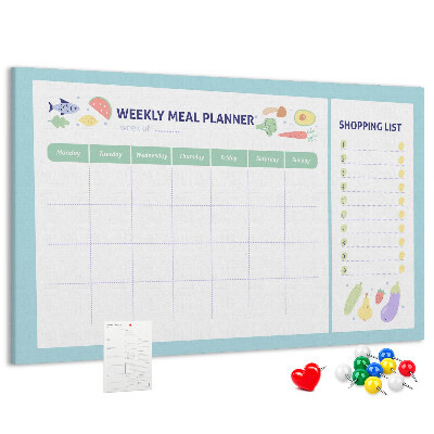 Tableau affichage liège Planificateur de repas pour toute la semaine
