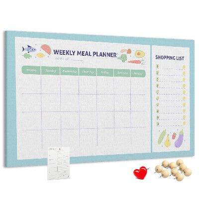 Tableau affichage liège Planificateur de repas pour toute la semaine
