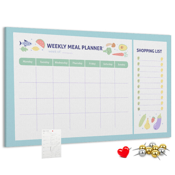 Tableau affichage liège Planificateur de repas pour toute la semaine