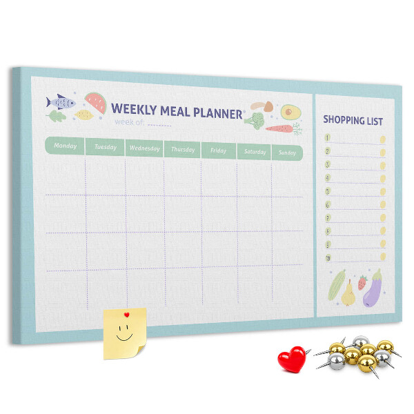 Tableau affichage liège Planificateur de repas pour toute la semaine
