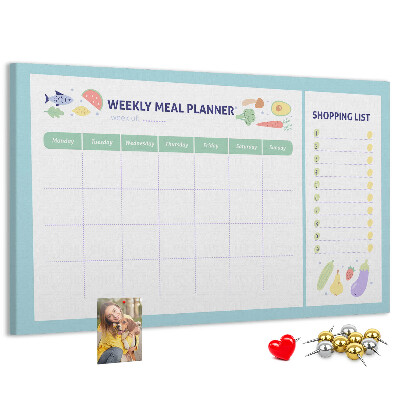 Tableau affichage liège Planificateur de repas pour toute la semaine