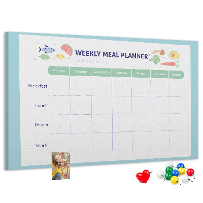 Tableau en liège Planificateur de repas pour chaque semaine