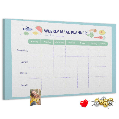Tableau en liège Planificateur de repas pour chaque semaine