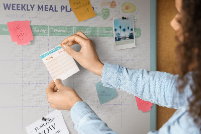 Tableau en liège Planificateur de repas pour chaque semaine