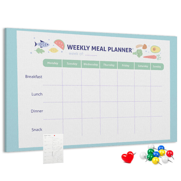 Tableau en liège Planificateur de repas pour chaque semaine
