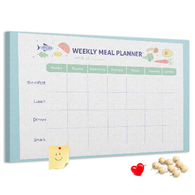 Tableau en liège Planificateur de repas pour chaque semaine