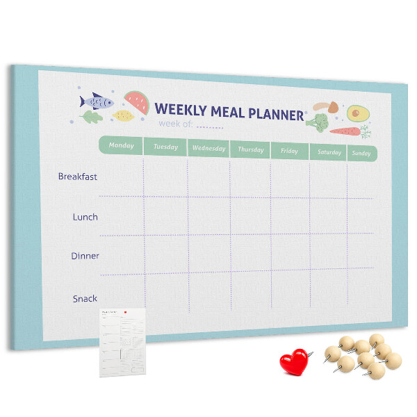 Tableau en liège Planificateur de repas pour chaque semaine