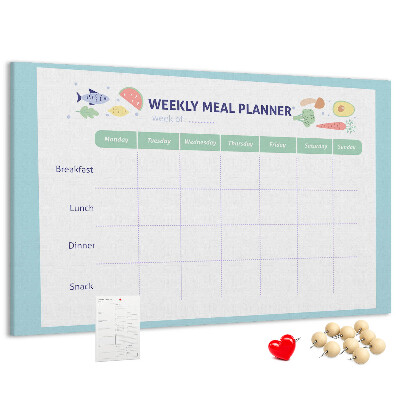 Tableau en liège Planificateur de repas pour chaque semaine