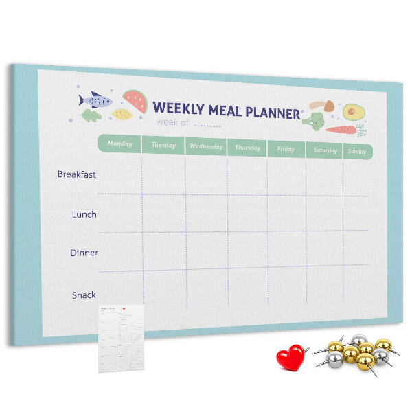 Tableau en liège Planificateur de repas pour chaque semaine