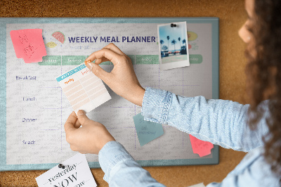 Tableau en liège Planificateur de repas pour chaque semaine