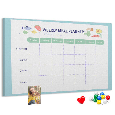 Tableau en liège Planificateur de repas pour chaque semaine