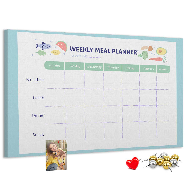 Tableau en liège Planificateur de repas pour chaque semaine