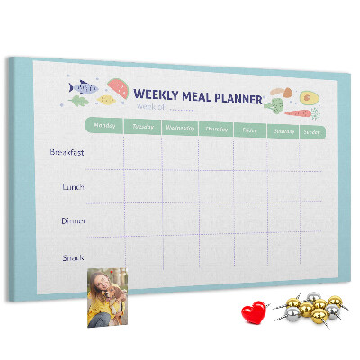 Tableau en liège Planificateur de repas pour chaque semaine