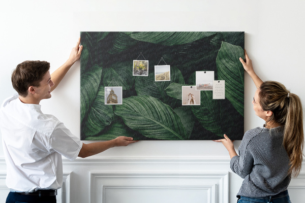 Tableau de liège Feuilles vertes entrelacées densément