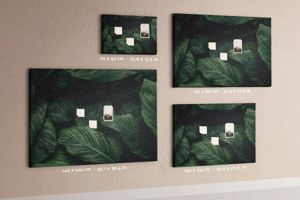 Tableau de liège Feuilles vertes entrelacées densément