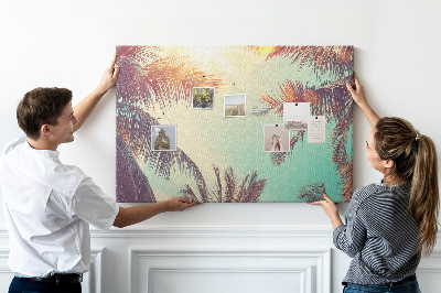 Tableau en liège Palmiers tropicaux se détachant sur un ciel bleu