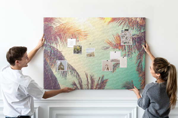 Tableau en liège Palmiers tropicaux se détachant sur un ciel bleu