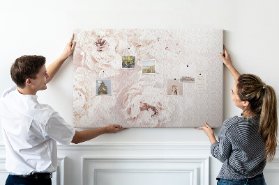 Tableau affichage liège Délicates pivoines blanches sur fond clair