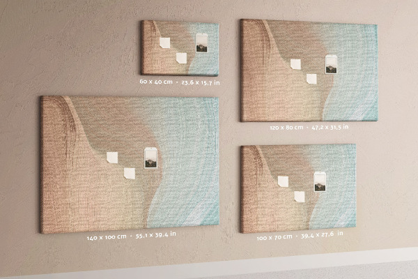 Tableau de liège Des vagues délicates dans des tons pastel