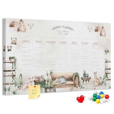 Tableau affichage liège Agenda hebdomadaire à la maison